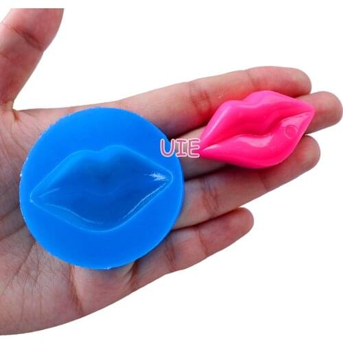 FYL068U 50mm x 30.3mm Lips Silicone Mold Fondant Cake Decoration Candy Resin Clay Earrings Necklace Craft Soap Candle FOOD SAFE