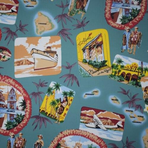 Hawaii Style green lake pure coton fabric cotton for dress tissu au metre bazin riche vestido telas por metro tissus tecido stof