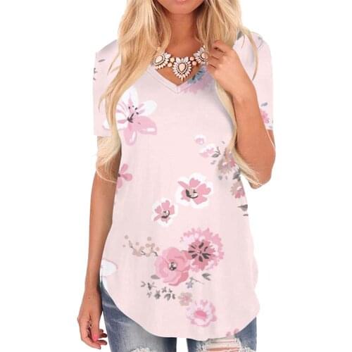Giyu Brand Flower T-shirt women Art V-neck Tshirt Colorful Tshirts Printed Romantic T-shirts 3d Womens Clothing Fashion
