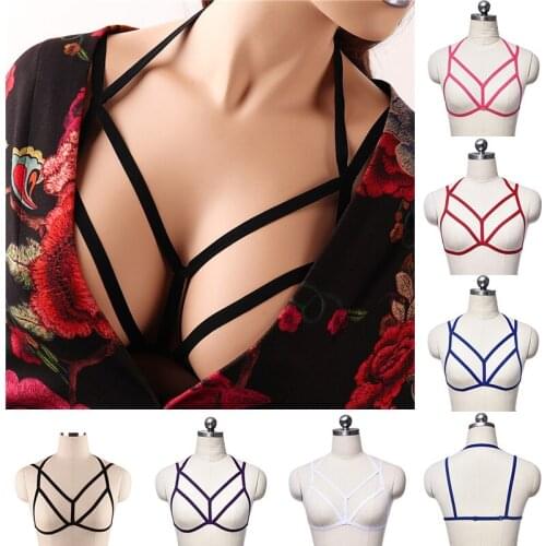 Gothic Erotic Lingerie Harajuku Color Sling Pull-up Bra Beauty Breast Adjustable Harness Shoulder Strap Carnival Festival Wear
