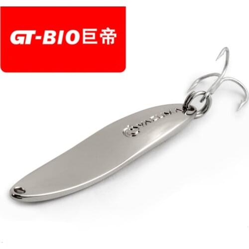 GT-BIO YACUMA 10g 15g Metal Spoon Bait Treble Hook Fishing Lure Double Surved Surface Hard Bait Metal Bait Isca Artificial Pesca