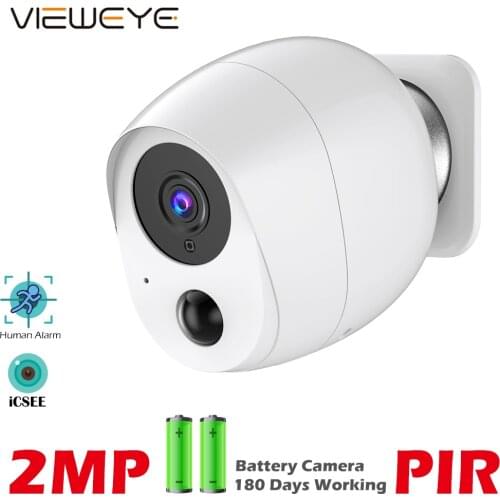 ViewEye Outdoor IP Camera 1080p HD Battery WiFi Wireless Surveillance Camera 2MP Home Security PIR Alarm Audio Low Power