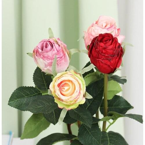 3 Pcs Artificial Rose Flowers Simulation Flowers Artificial Bouquet Photo props Home Party Wedding Decoration