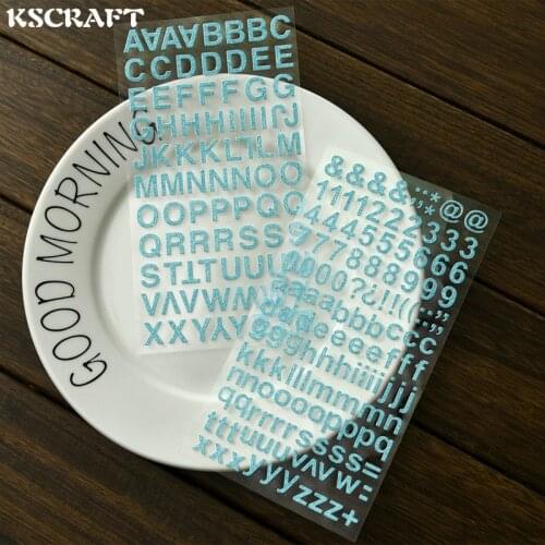 KSCRAFT Light Blue Capital Letters Self- adhesive Sticker for Scrapbooking/ DIY Crafts/ Card Making Decoration