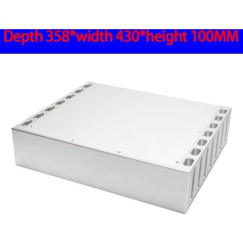 KYYSLB 358*430*100MM All-aluminum Class A Post Level Amplifier Chassis Box House DIY Enclosure with Feet Amplifier Case Shell