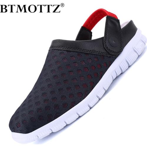 Summer Unisex Mesh Sandals Men Lightweight Sneakers Breathable Outdoor Half Slippers Designer Slip-on Mens Loafers Beach Shoes