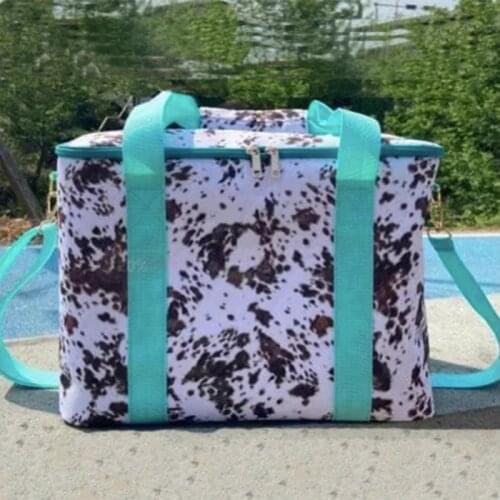 Summer Cow printed Cooler Bag Women Leopard Insulted Handbag Female Large Capacity Picnic Food Storage Portable Lunch Bag