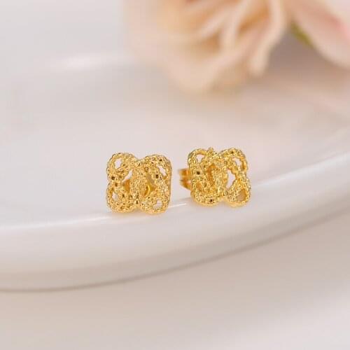 2pairs 2017 Hot Selling Womens Sparkling Braided Earrings Gold Twisted Earring Wedding Stamp Huggie Jewelry Wholesale