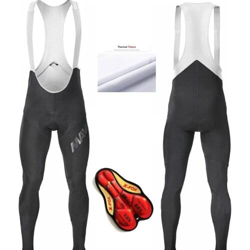 Mavic Men Women Cycling Bib Pants Thermal Fleece Cycling long pants Gel Pad Bike Trousers Winter Keep Warm MTB Bike Tights Pants