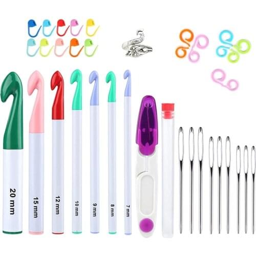 Crochet Hooks Set with Needles,Huge Crochet Hook Crochet,Adjustable Knitting Loop,for Sewing Yarn Weaving Craft Tools