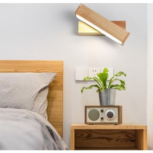 Nordic Minimalist Wooden LED Wall lamps Modern Bar Restaurant Living room Bedroom Wall lamp Hotel aisle corridor decoration