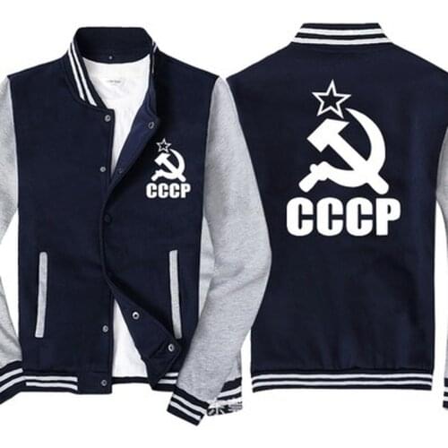 NEW Fashion Men Baseball Jacket CCCP Russian USSR Soviet Sportswear Casual Sweatshirt Hip Hop Harajuku Unisex Uniform 3 Colors G