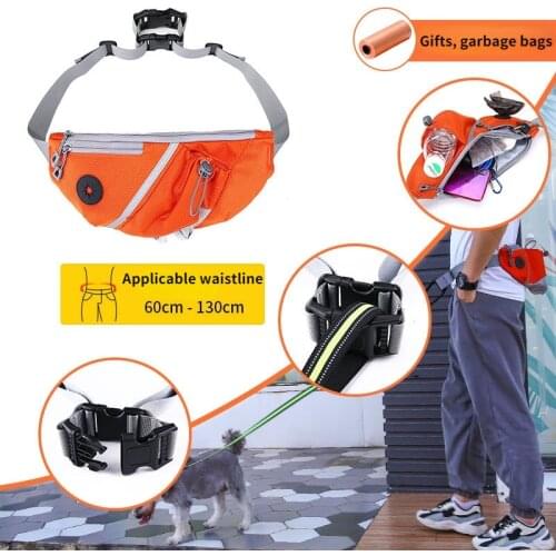 New Dog Pull-free Sports Waist Bag Pockets Pet Training Waist Bag Dog Traction Rope Running Training Freely Jogging Dog Supplies