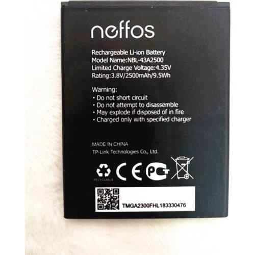 New 3.8V 2500mAh NBL-43A2500 Battery For TP-Link Neffos C7s TP7051A TP7051C Battery