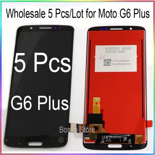 WholeSale 4 Pcs/lot for Moto G6 PLUS LCD Screen Display with Touch Digitizer Assembly