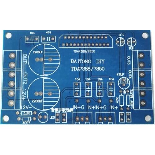 TDA7388 TDA7850 4-channel 41W*4 car amplifier board PCB without electronic components