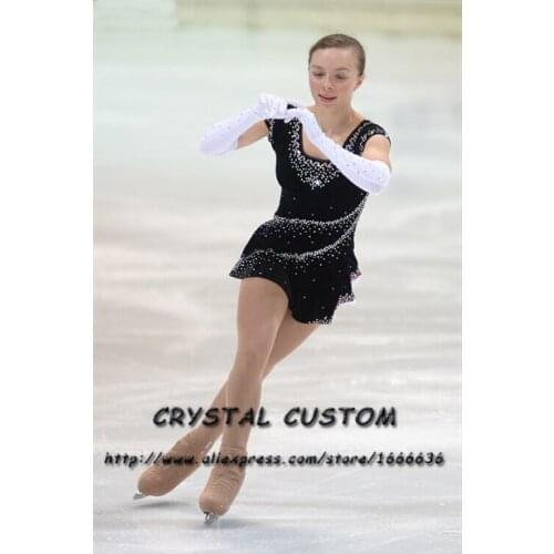 Custom Figure Skating Dresses For Girls Fashion New Brand Competition Children Ice Figure Skating Dresses Crystal DR3805