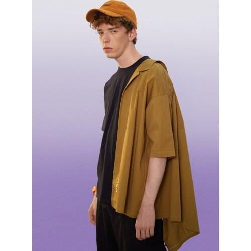 Obrix Casual Loose Cotton Shirt Half Sleeve Single Breasted Embroidery Trendy Young Style Shirt For Men