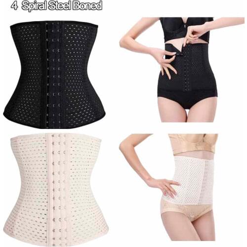 Women Latex Waist Trainer Body Shaper with Zipper Cincher Corset Top Slimming Belt Fitness Sheath Shapewear Plus Size XXL