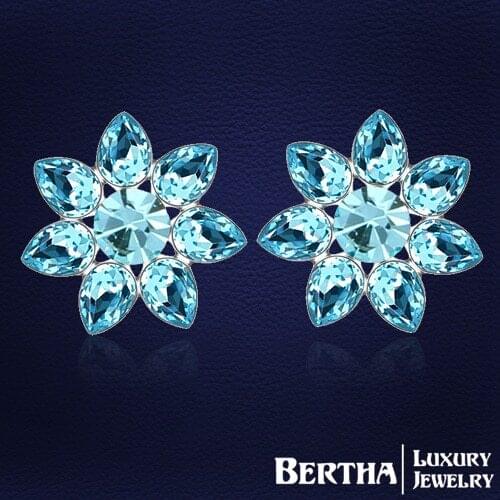 Romantic Fashion Luxury Exquisite Flower earrings Crystals from Swarovski Gift to Bridal lady ear jewelry