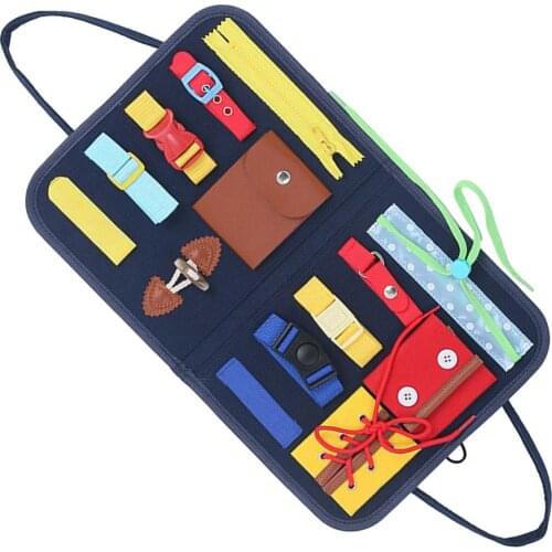 Sensory Board Kid DIY Busy Buckle Training Board Montessori Toy For Children Dress Aids Educational Toy Ntelligence Developing