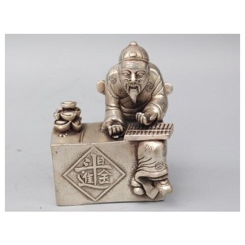 Silver Landlord Rich Man Financial Housekeeper Accounting Wealth Statue