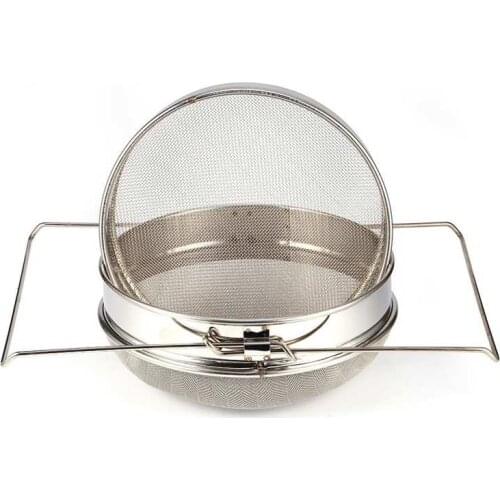 Mesh Double Sieve Leaf Honey Strainer Stainless Steel Screen Bilayer Honey Filters Beekeeping Equipment Straining Honey Tool