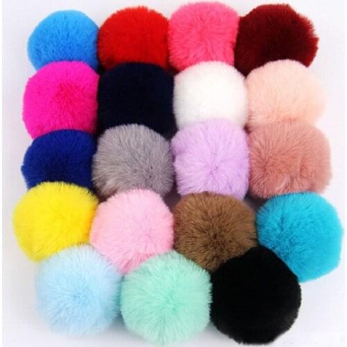 Rex Rabbit Fluffy Plush Fur Pompom Balls 6cm Soft Pompones DIY Pom Poms Kids Toys Wedding Decor Felt Sewing Craft Supplies Gifts