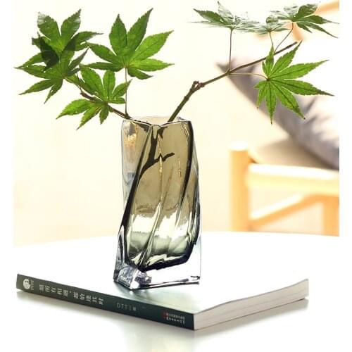 Glass Vase Living Room Table Decoration Ornaments Water Vase Flower Arrangement Flower Simulation Dried Flower Glass Vase