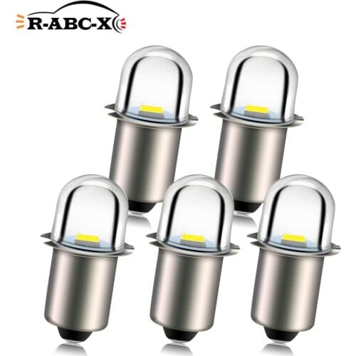 RUIANDSION 4 Pcs 2835SMD P13.5S PR2 Flashlight Bulb AC3V 4.5V 6V 12V 18V Pure White 6000K LED Torch Light 150Lm Non Polarity