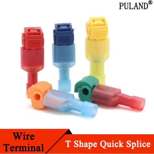 Quick Splice Electrical Wire Connectors T Shape Crimp Terminals Block Lock For Sq 0.5-4mm 22-17AWG 15-13AWG 13-10AWG