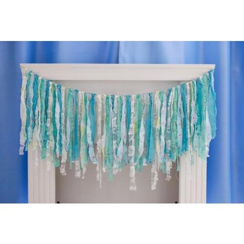 1meter 35cm Vintage Retro Lace Banner Handmade Rustic Fabric Garlands Wedding Baby Shower Party Decoration