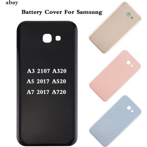 High Quality For Samsung A3 A5 A7 2017 Housing Battery Back Case A320F A520F A720F Back Door Rear Glass Battery Cover Replace