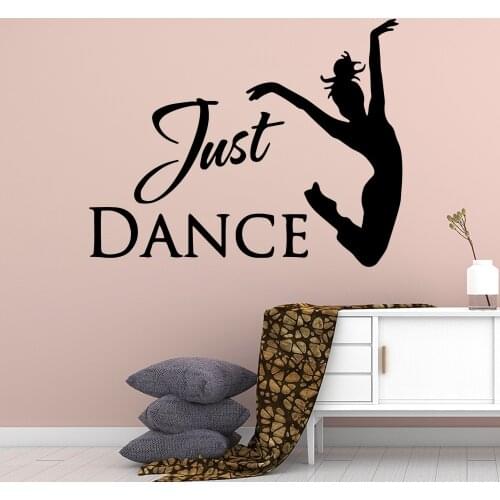 Fun Wall Stickers Dance Sticker Girl Text Vinyl Wall Decal For Kids Rooms Vinyl Girl Dancer Sticker Decor Decals Mural