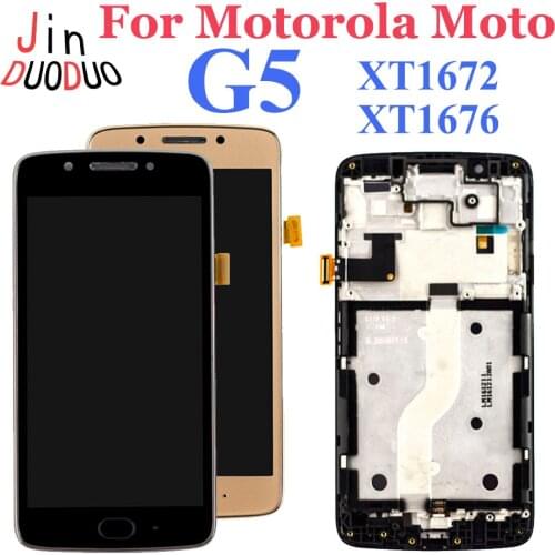 AAA+ For Motorola Moto G5 LCD Display Touch Screen Digitizer Assembly With Frame Replacement For Moto G5 XT1672 XT1676 XT1670