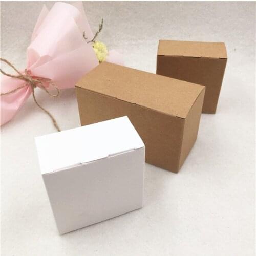 12pcs Square Shape Brown Craft Packaging Box Birthday Party Wedding Favor Gift Supply Packaging Baby Shower Supplies