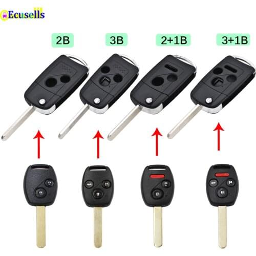 2/3/4 Buttons Modified Flip Remote Key Shell Case Fob for Honda Civic Accord Odyssey Fit Jazz CR-V CR-Z FR-V Pilot Insight HON66