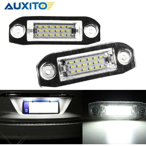 AUXITO 2x Number License Plate Light LED Bulb Canbus Anti-Hyperflash Car Lamp For Volvo S40 S60 S80 XC70 XC90 C30 V50 60 XC60