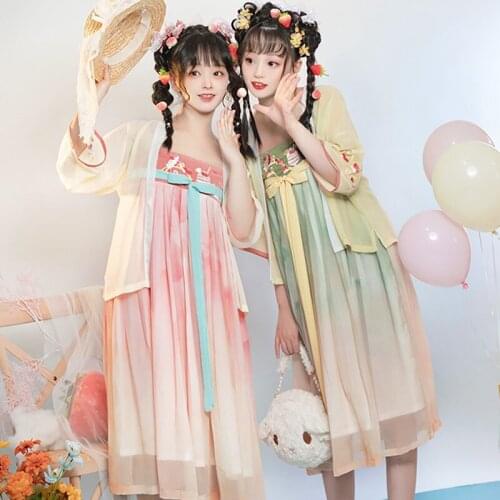 2021 Modern Hanfu Women Fairy Cosplay Costume Summer Princess Dress Chinese Folk Dance Wear Stage Costume Scene Clothes DL8158