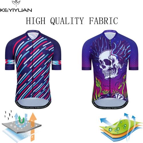 2021 KEYIYUAN Latest Retro Cycling Jersey Men Short Sleeve Road Mountain Bike Shirts Bicycle Tops Roupa Ciclista Masculino