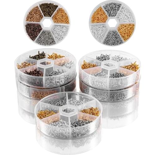 5Styles 600-900pcs Mixed Color Eye Pins Eyepins Hooks Clasps Connector for Jewelry Making Kit DIY Jewelry Finding Supplies Set