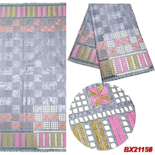 5yards Bazin Brode Lace African Lace Fabric 2021 Dry Bazin Riche Fabric Embroidery Cotton Swiss Lace Fabric For Wedding