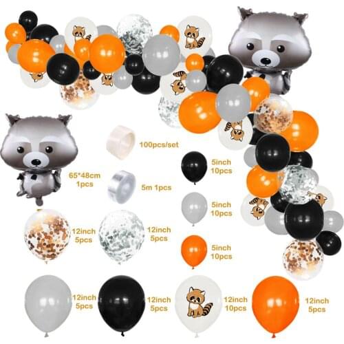 69pcs/lot Animal Latex Balloons Arch Rabbit Tiger Fox Balloon Chain Childrens Day Jungle Party Birthday Party Decorations Kids