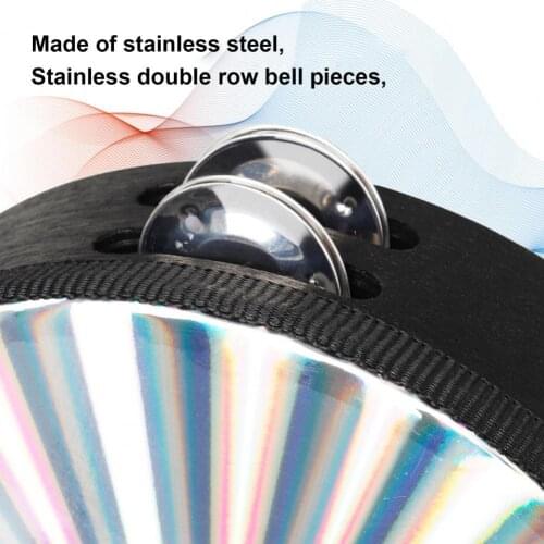 ABS Excellent Handheld Reflective Drum Music Instrument Portable Reflective Tambourine Compact for Ceremony