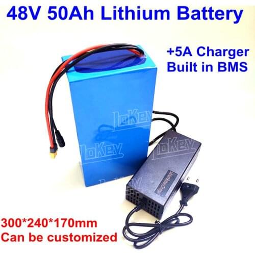 48V 50Ah Lithium battery pack for electric bike bicycle motorcycle power tools electric tricycles golf trolley with 5A charger