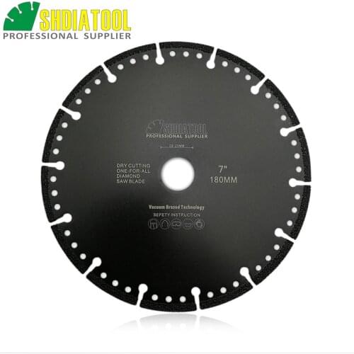 SHDIATOOL 1pc 180mm Vacuum Brazed Diamond Blade for All Purpose 7" Demolition Blade For stone iron steel