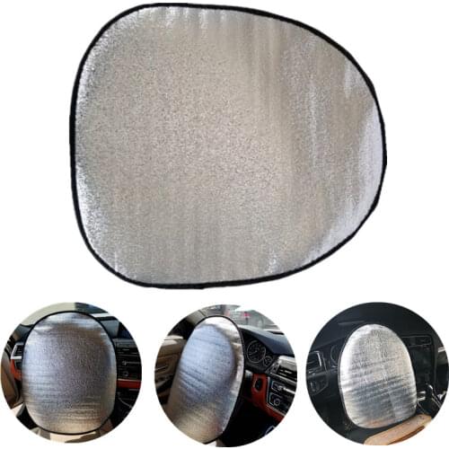 44x50cm Double Thick Foil Anti Heat Sun-proof Parasol Shield Steering Wheel Cover Mat Heat-Resistant for Auto Car Accessories