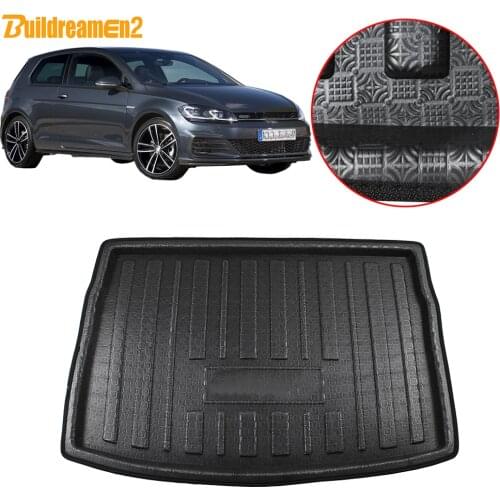 Buildreamen2 Car Rear Cargo Tray Boot Liner Pad Floor Trunk Mat Carpet Mud For Volkswagen Golf 7 GTI R Hatchback 2013-2018