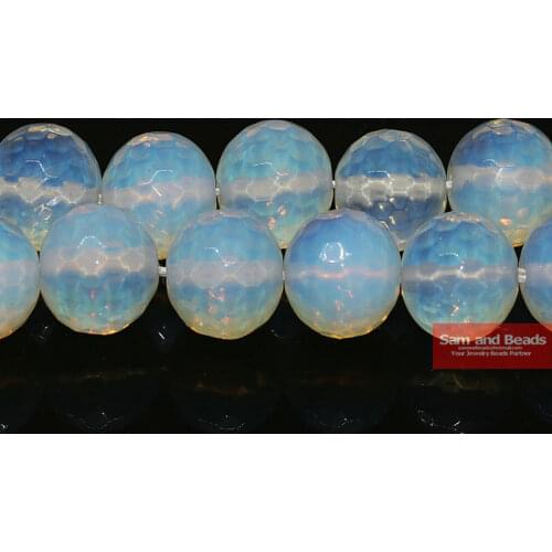 Natural stone faceted White Opalite Quartz Loose Beads 16" Strand 4 6 8 10 12mm Pick Size For Diy Bracelet Necklace FWOB01