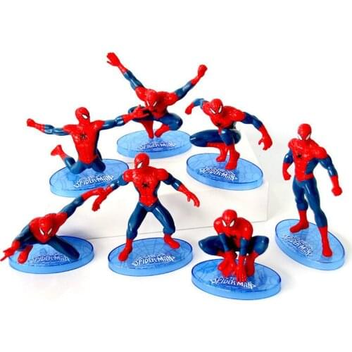 Disney Marvel The Amazing 7pcs/Lot Spider-Man Action Figure Model Anime Movie Figure Doll Collection Toy For Boys